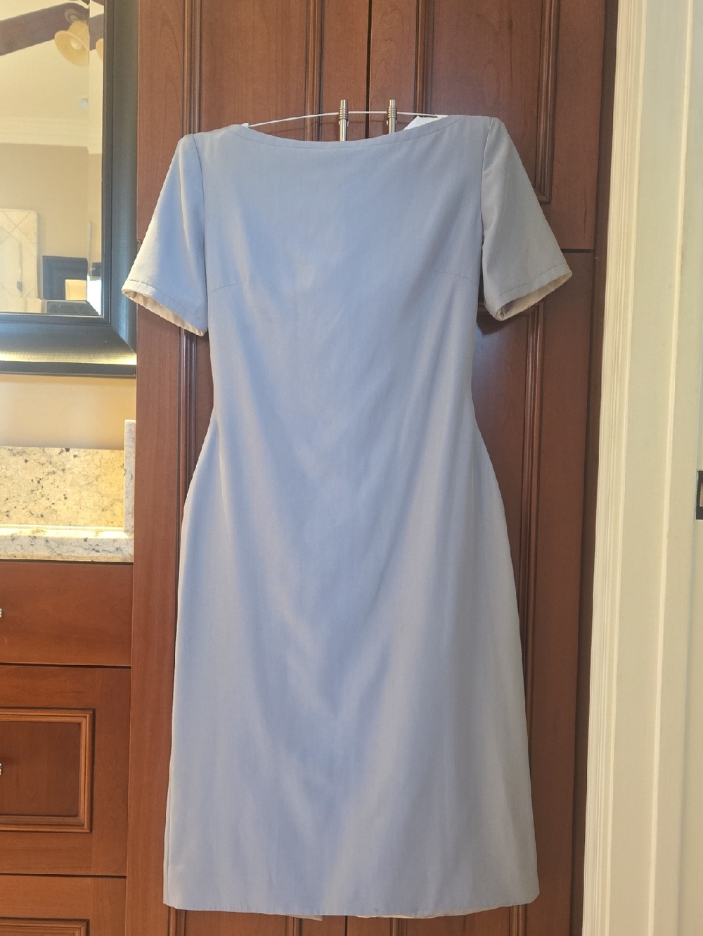Richard Tyler Couture Light/Silver Blue Midi Sheath Dress